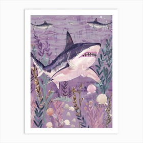 Purple Nurse Shark Illustration 2 Art Print