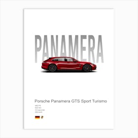 Panamera Gts Sport Turismo Porsche Art Print