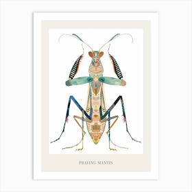 Colourful Insect Illustration Praying Mantis 15 Poster Art Print