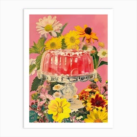 Pink Jelly Retro Dessert Collage 1 Art Print