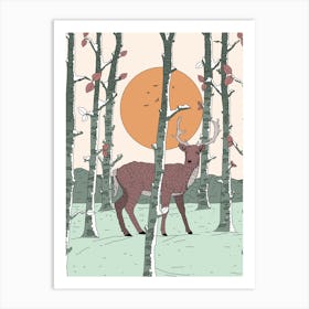 Deer In The Woods 1 Art Print