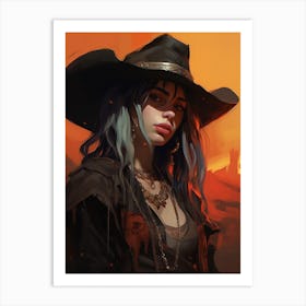 Billie Eilish Goth Cowgirl 4 Art Print