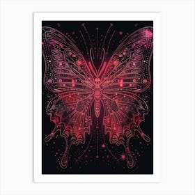 Butterfly On Black Background 1 Art Print