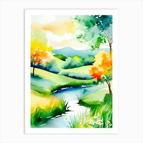 Watercolor Landscape Painting 8 Art Print