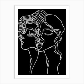 Simplicity Black And White Lines Woman Abstract 6 Art Print