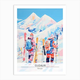 Gudauri   Georgia, Ski Resort Poster Illustration 3 Art Print