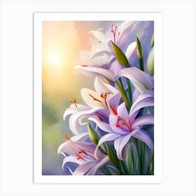 bouquet of lilies Art Print