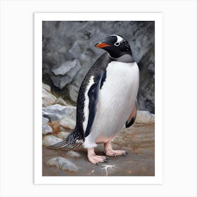 Adlie Penguin Ross Island Oil Painting 3 Art Print