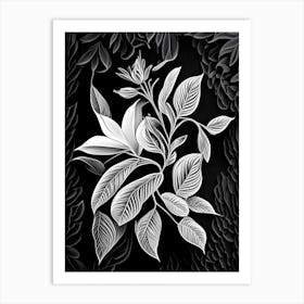 Jasmine Leaf Linocut Art Print