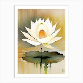 Lotus Flower Symbol Abstract Painting Art Print