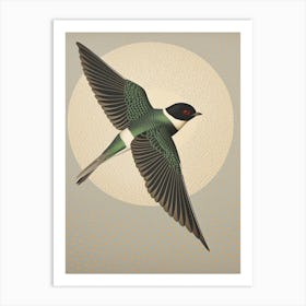 Ohara Koson Inspired Bird Painting Swallow 4 Art Print