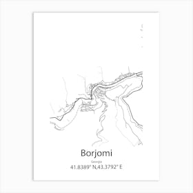 Borjomi,Georgia Minimalist Map Art Print