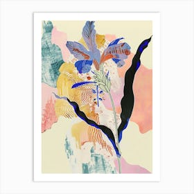 Colourful Flower Illustration Delphinium 3 Art Print