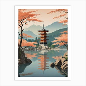 Miyajima Island Japan Vintage Travel Art (5) Art Print