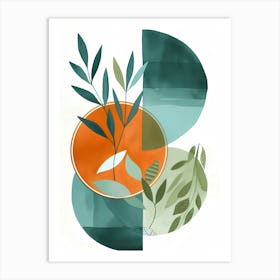 Green Leaves And Flowers Art Print