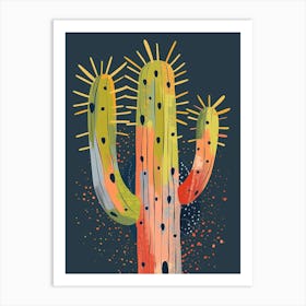 Crown Of Thorns Cactus Minimalist Abstract 1 Art Print