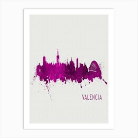 Valencia Spain City Purple Art Print