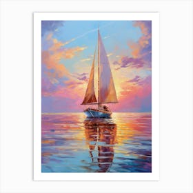 Sailboat At Sunset 23 Art Print