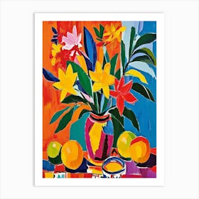 Oranges In A Vase Art Print