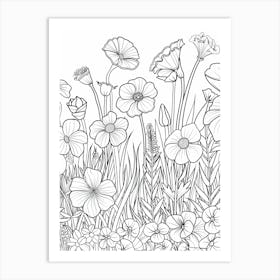 Flowers In The Garden Art Print