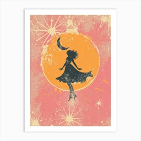 Girl In The Moonlight 2 Art Print