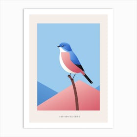 Minimalist Eastern Bluebird 1 Bird Poster Art Print