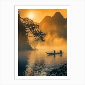 Sunrise In Laos Art Print