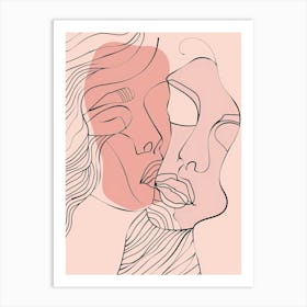 Simplicity Pink Lines Woman Abstract 9 Art Print