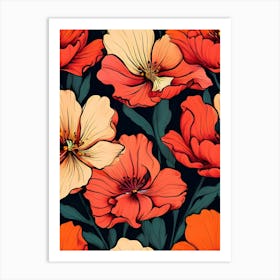 Seamless Floral Pattern 37 Art Print