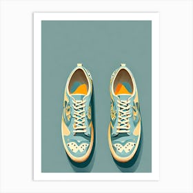 Pair Of Shoes On A Solid Background Minimalistic Contemporary Vector Art, 1245 Art Print