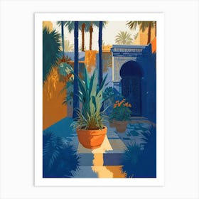 Blue Tropical Plants Art Print