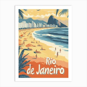 Aihrgdesign A Classic 1960s Travel Poster For Rio De Janeiro Art Print