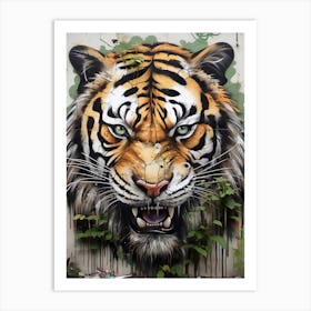 Tiger Art In Street Art Style 2 Art Print