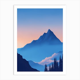 Misty Mountains Vertical Composition In Blue Tone 78 Art Print