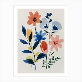 Painted Florals Larkspur 4 Art Print