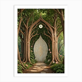 Fairy Door In The Forest Art Print