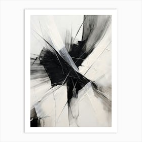 Invisible Threads Abstract Black And White 1 Art Print
