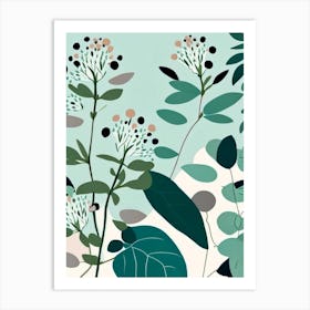 Mountain Mint Wildflower Modern Muted Colours 2 Art Print