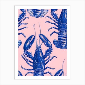 Lobsters On A Pink Background Art Print