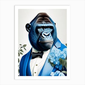 Gorilla In Tuxedo Gorillas Decoupage 2 Art Print