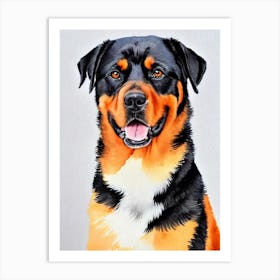 Rottweiler Watercolour Dog Art Print