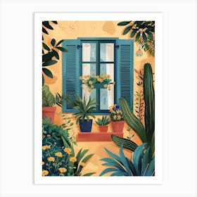 Window With Potted Plants Art Print