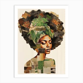 Afro Collage Portrait 8 Art Print