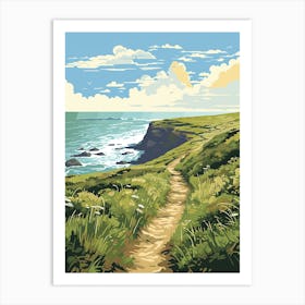 The Lizard Peninsula Coastal Path England 1 Hiking Trail Landscape Art Print