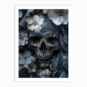 Skull With Flowers 6 Art Print