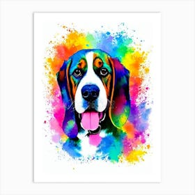 Basset Hound Rainbow Oil Painting Dog Art Print