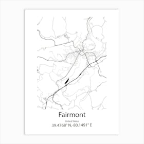 Fairmont,United States Minimalist Map Art Print