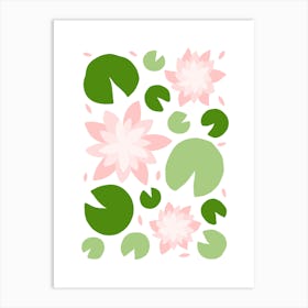 Pink Water Lilies Art Print