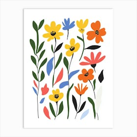 Watercolor Flowers 1 Art Print