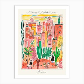 Poster Of Mexico, Dreamy Storybook Illustration 3 Art Print